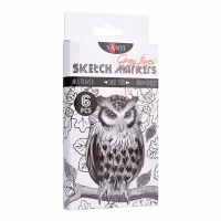 Art marker Santi set of double-sided sketch Gray tones 6 pcs (390544)