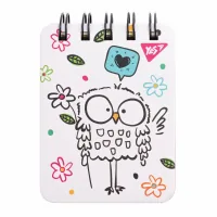 Notepad Yes A7/100 lines. two dispute. Sketch animal. Owl (681824)