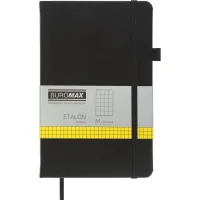Notebook Buromax Etalon 125x195 mm 96 sheets in a cell artificial leather cover Black (BM.291160-01)