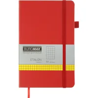 Notebook Buromax Etalon 125x195 mm 96 sheets in a cell artificial leather cover Red (BM.291160-05)