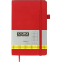 Notebook Buromax Primo 125x195 mm 96 sheets in a cell artificial leather cover Red (BM.291161-05)