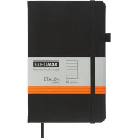 Notebook Buromax Etalon 125x195 mm 96 sheets in a line artificial leather cover Black (BM.291260-01)