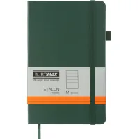 Notebook Buromax Etalon 125x195 mm 96 sheets in a line artificial leather cover Green (BM.291260-04)