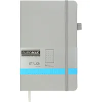 Notebook Buromax Etalon 125x195 mm 96 sheets in a dot cover made of artificial leather Silver (BM.291360-24)