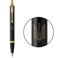 Ручка кулькова Parker IM 17 UKRAINE Black GT BP Тризуб прозорий (22032_T010y)