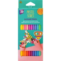 Colored pencils Cool For School Pastel Premium, two-sided, three-sided, 24 colors (CF15187)