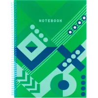 Optima Knitting notebook: Green A4 plastic cover, spiral 80 sheets, cell (O20846-21)