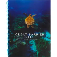 Блокнот Optima World: Reef А4 пластикова обкладинка, спіраль 80 аркушів, клітинка (O20846-23)