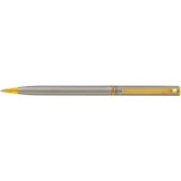 Cabinet Canoe Blue ballpoint pen, silver body with golden details (O15964-68)