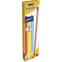 Bic Evolution Stripes HB graphite pencil, with eraser (bc8960342)