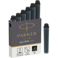 Ink for Parker fountain pens Quink Mini cartridges / 6 pcs black (11 510BK)