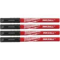 Marker set Milwaukee Fine Tip INKZALL black, 4 pcs (48223164)
