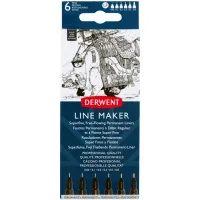 Liner Derwent Line Maker Black set of 6 pieces, black (5028252595803)