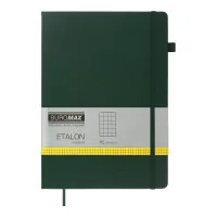 Notebook Buromax Etalon 210x295 mm 96 sheets in a cell cover made of artificial leather Green (BM.294160-04)