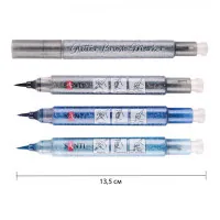 Art marker Santi set of watercolor Glitter Brush shades of blue 3 pcs (390769)