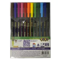 Liner ZiBi set of multi-colored Trihedral 0.4 mm, 12 pcs (ZB.2850)