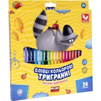 Colored pencils Schoolboy Trihedral With sharpener 24 colors (312110003-UA)