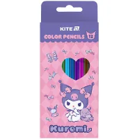 Colored pencils Kite Kuromi three-sided, 12 colors (HK25-053)