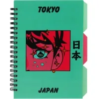 Notebook Optima Desing 39, B6 with dividers 100 sheets, cell (O20358-39)