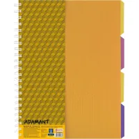 Notebook Optima A4 Adamant plastic cover, with dividers and perforation, 120 sheets, cell yellow (O20843-05)