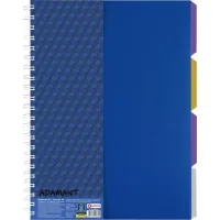 Notebook Optima A4 Adamant plastic cover, with dividers and perforation, 120 sheets, cell blue (O20843-02)