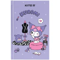 Блокнот Kite А6 Kuromi, тверда обкладинка, 80 аркушів, клітинка (HK24-199-2)