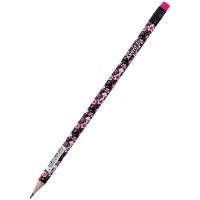 Graphite pencil Axent Floral Black round, with eraser, HB (9009/36-14-A)