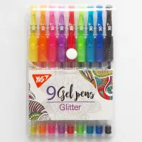 Ручка гелева Yes набір Glitter 9 штук (420431)