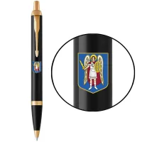 Ручка кулькова Parker IM 17 CITY Black GT BP Герб Києва (22032_C0010u)