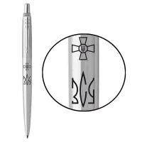 Ручка кулькова Parker JOTTER 17 ARMY SS CT BP Емблема ЗСУ + Тризуб ЗСУ (16132_W101b)