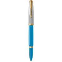 Feather pen Parker PARKER 51 Premium Turquoise GT FP F (56 411)