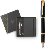 Fountain pen Parker URBAN 17 Muted Black GT FP F + Parker notebook + gift box GIFT24 (30 011b24)