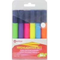A set of Optima text markers 1-4.5 mm, 6 colors in a pencil case (O15830)