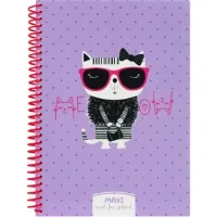 Maxi A5 notebook, plastic cover, spiral, 80 sheets, cell (MX21950-01)
