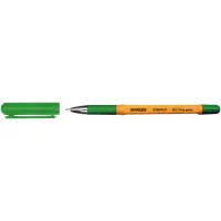 Ручка кулькова Stanger Fine point 0,7 мм, з грипом, зелена, 10 шт (M 0.7-18000300058)