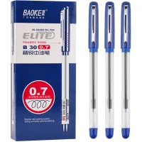 Baoke Elite oil pen 0.7 mm, with grip blue, 12 pcs (B30-blue)