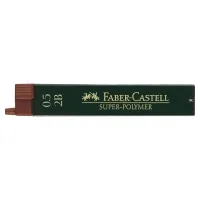 Lead for mechanical pencil Faber-Castell Super-Polymer 2B (diameter 0.5 mm), 12 pieces in a pencil case (16804)