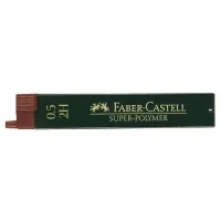 Stylus for mechanical pencil Faber-Castell Super-Polymer 2H (diameter 0.5 mm), 12 pieces in a pencil case (16806)