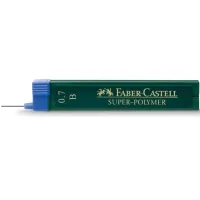 Lead for mechanical pencil Faber-Castell Super-Polymer B (diameter 0.7 mm), 12 pieces in a pencil case (22543)