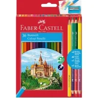 Colored pencils Faber-Castell Castle, two-color, 36 colors + sharpener (30455)