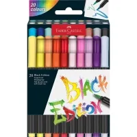 Faber-Castell felt-tip pens Black Edition brushes, 20 colors (32356)