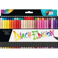 Faber-Castell felt-tip pens Black Edition brushes, 50 colors (33038)