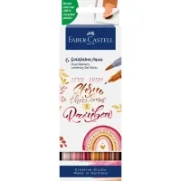 Art marker Faber-Castell watercolor double-sided Goldfaber Aqua Dual Marker BoHo, 6 colors (32307)