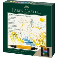 Faber-Castell double-sided Pitt Artist Pen Dual Marker, 10 colors (32417)