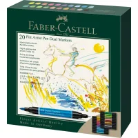 Faber-Castell double-sided Pitt Artist Pen Dual Marker, 20 colors (32418)