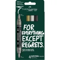 Набір маркерів Faber-Castell акрилові двобічні Multimark Acrylic Metallic, 4 кольори (33114)