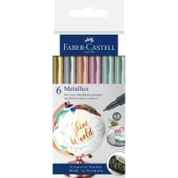Набір маркерів Faber-Castell тонких металіків для декорування Metallics Marker M (1,5 мм) 6 кольорів (30353)