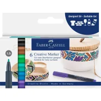 Набір маркерів Faber-Castell тонких для декору Creative Marker M (1,5 мм), 6 кольорів (32660)