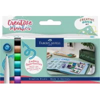Набір маркерів Faber-Castell тонких для декору Goldfaber Creative Marker Creative Haven, 6 кольорів, товщина 1,5 мм (33001)