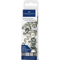 Liner Faber-Castell set of capillary pens Pitt Artist Pen India ink pen, 4 shades of gray (30338)